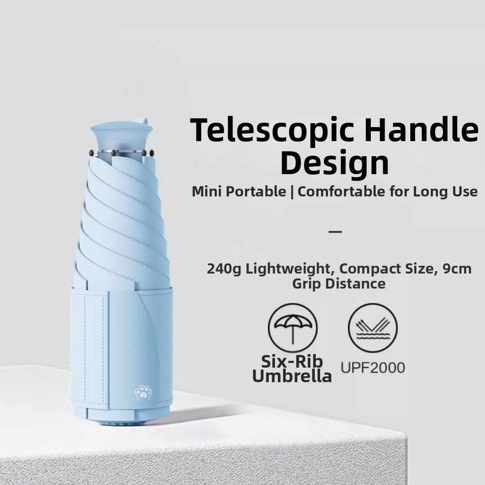 

Suitable for Both Sun and Rain Capsule Sun Umbrella UV Protection Pocket Rain Umbrella blue