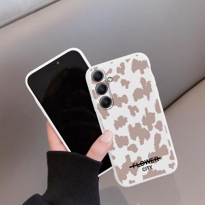 Leopard Flower Phone Case For iPhone 15 Samsung S25 Ultra A55 S24 FE A16 Xiaomi Redmi Note14 13 Pro 14C Huawei Honor 200 Realme Shockproof Matte Cover