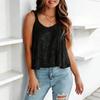 Party Tops Women Sleeveless Sling Sequin Tops Loose Fit Soft Stretchy Sparkling Shimmering Vest Party Clothing