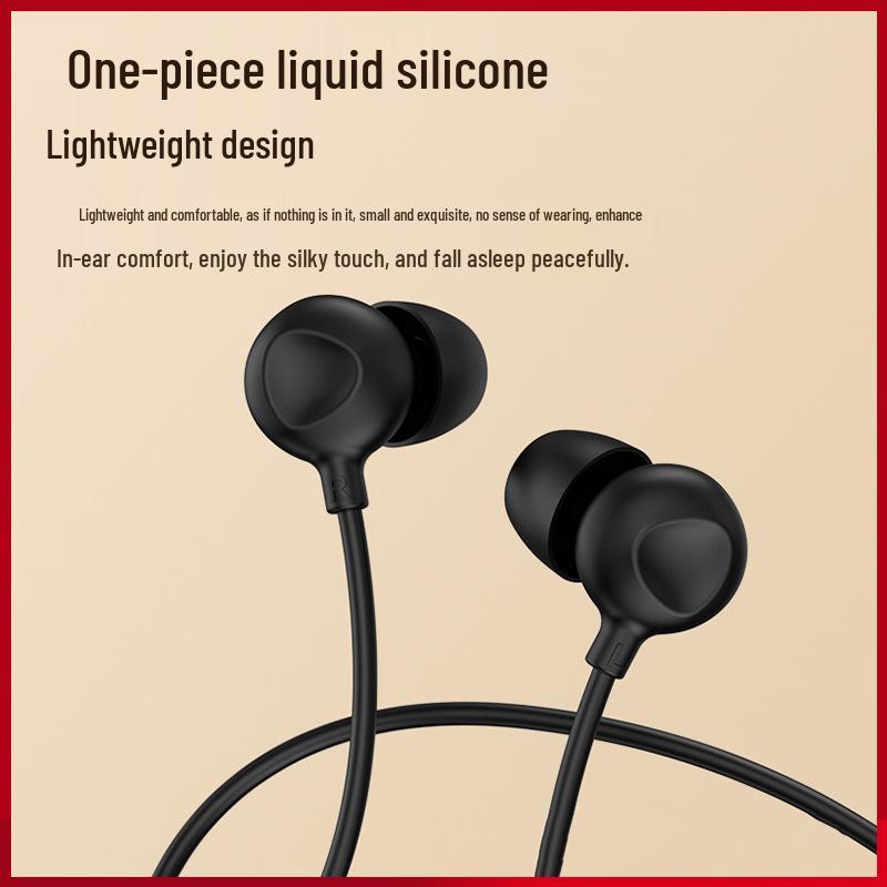 Type-C Noise-Cancelling In-Ear Sleep Headphones with Mic, 3.5MM Silicone Soundproof Design for Side Sleepers