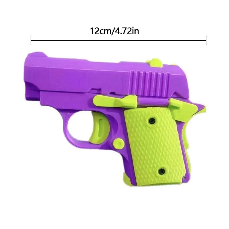 Fingertip Gyro Gun Rotating Carrot Gun 3D Gravity Mini Gravity Small Pistol Automatic Reloading Children's Reward Gift Toy