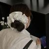 Cloud Marine Stripe Big Scrunchie / Satin Scrunchie Elastic