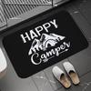 Joyful Camping Car Design Door Mat Cartoon Style NonSlip Entrance Rug for Living Room Bedroom Nursery Garden Balcony Sunroom