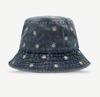 Cappello a Secchiello in Denim da Donna Cappello da Pescatore Ricamato con Margherita Lavata Cappelli Estivi Vintage da Donna Hip Hop Viaggio Casual Cappello da Sole Nuovo