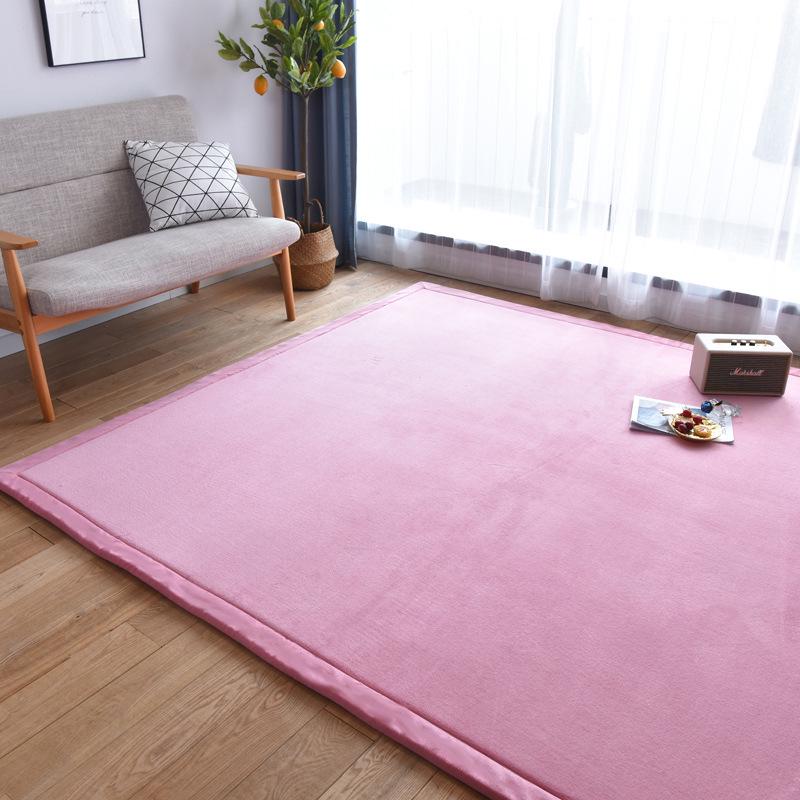 Deep Blue Tatami Floor Mat: 2cm Thick Coral Fleece, 3m X 2m