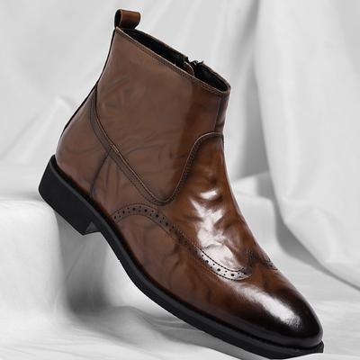 Large Size Chelsea Boots British Style Hand Grab Brock Winter Fleece Retro Boots Tide