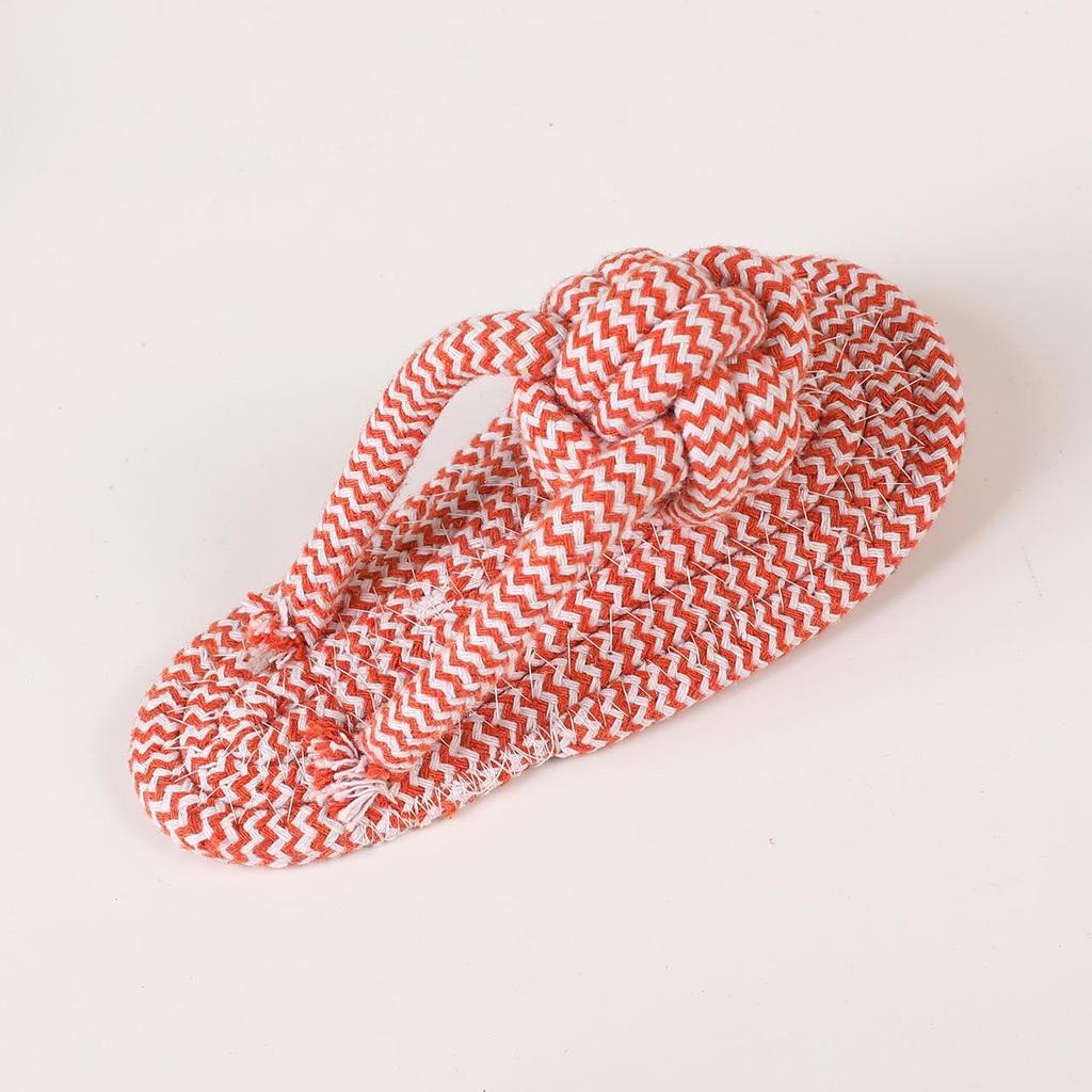 Pet Cotton Rope Slippers: Durable Bite-Resistant Toys for Dogs of All Sizes, Promoting Dental Health with Knot Design.