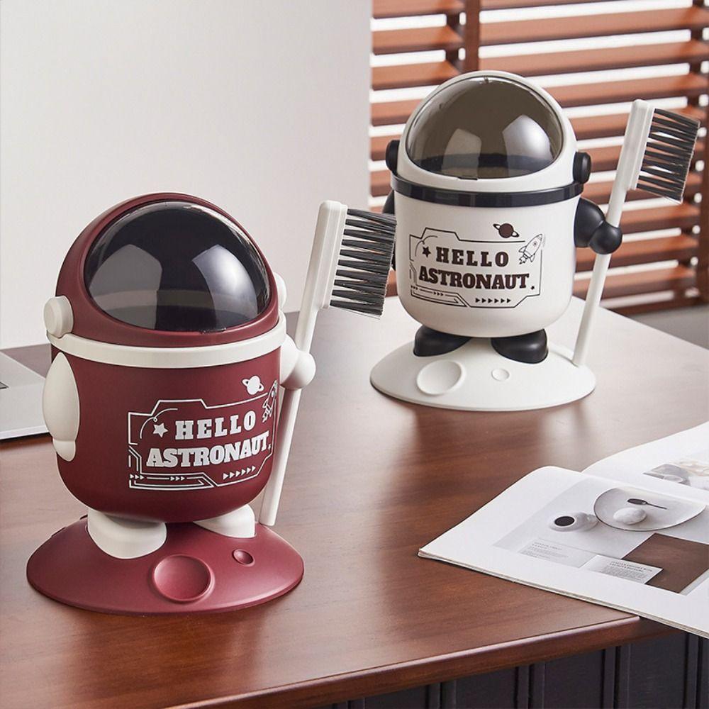 With Lid Astronaut Trash Can Creative Mini Dustbin Cute Desktop Garbage Can