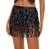 Bohemian Sequin Hip Scarf: Four-layer Tassel Waist Chain Belly Dance Costume for Women. Perfect for Halloween Performances.