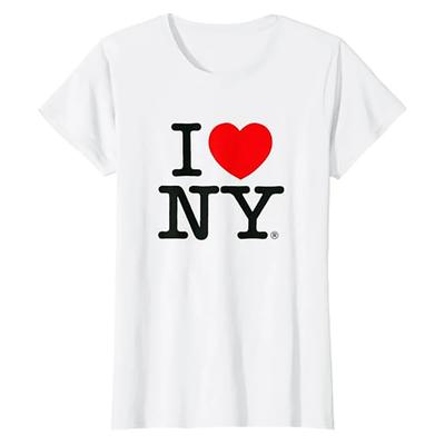 Unissex Feminino Eu Amo NY Nova York Camiseta Gráfica Menina Y2K Harajuku Preto Rosa Vermelho Nova Camiseta Tops Feminino Roupas Engraçadas Presente