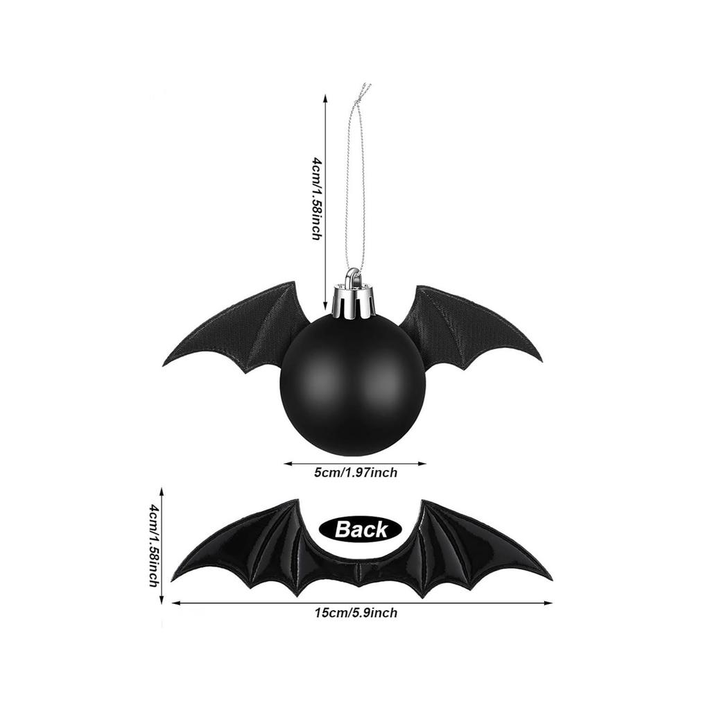 Halloween Geist Fledermaus Weihnachtsbaumschmuck Kugeln, Galvanisierte Mattfarbe Kugeln, Weihnachtsbaum Hängedekorationen, Party Set