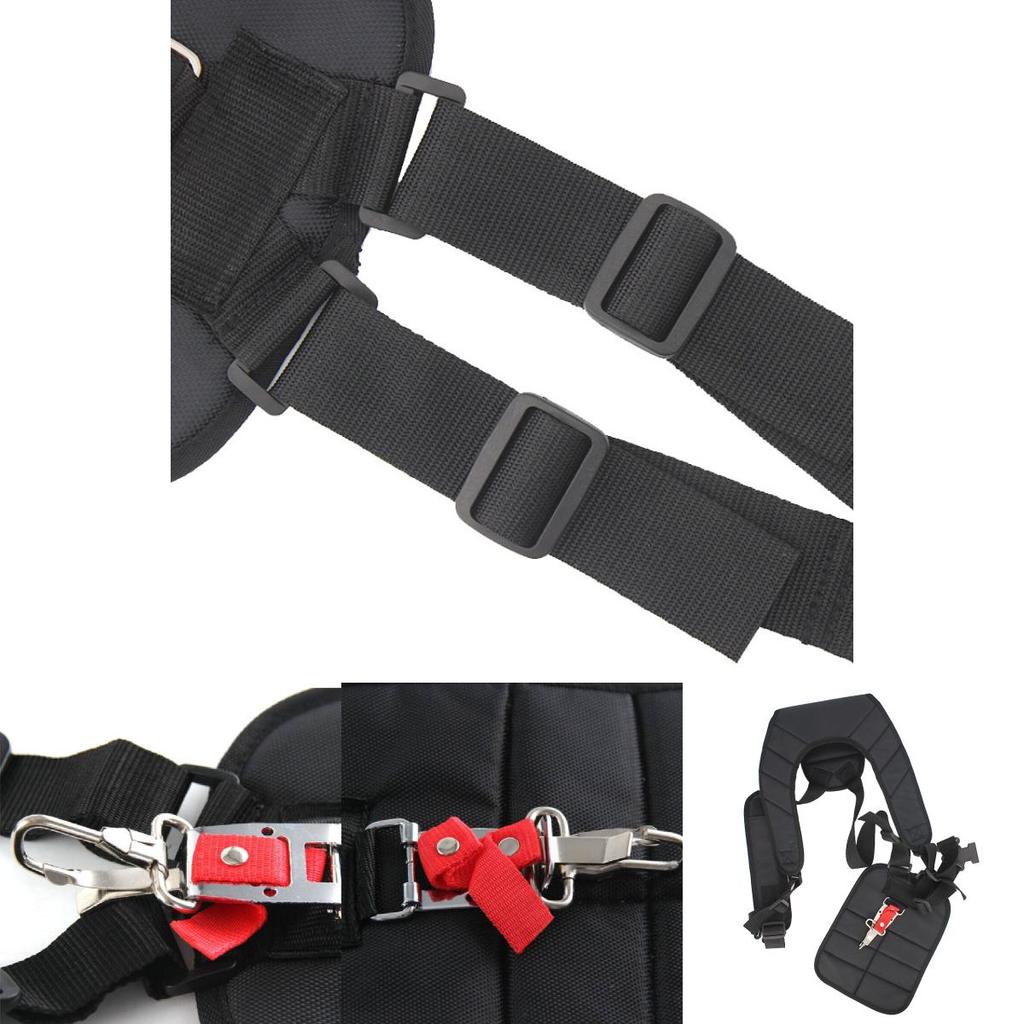 Premium Black Double Shoulder Harness For Brush Cutters And Grass Trimmers Forestry And Agriculture Use
