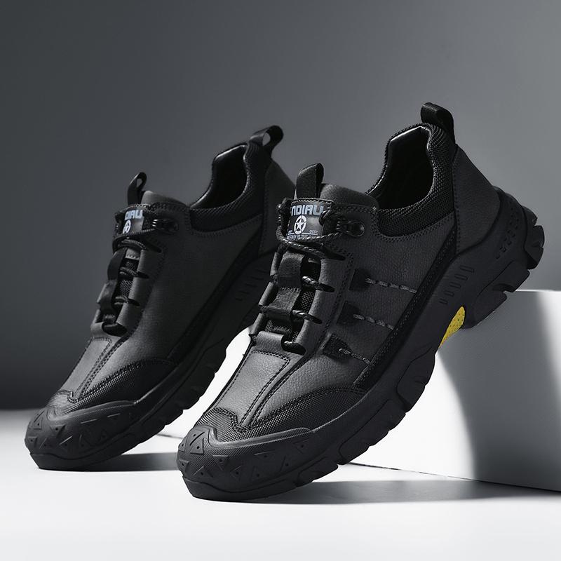 High End Brand High-quality Men's Genuine Leather Casual Shoes Thick Sole Height Increasing Men's Hiking Shoes Oxford Shoes