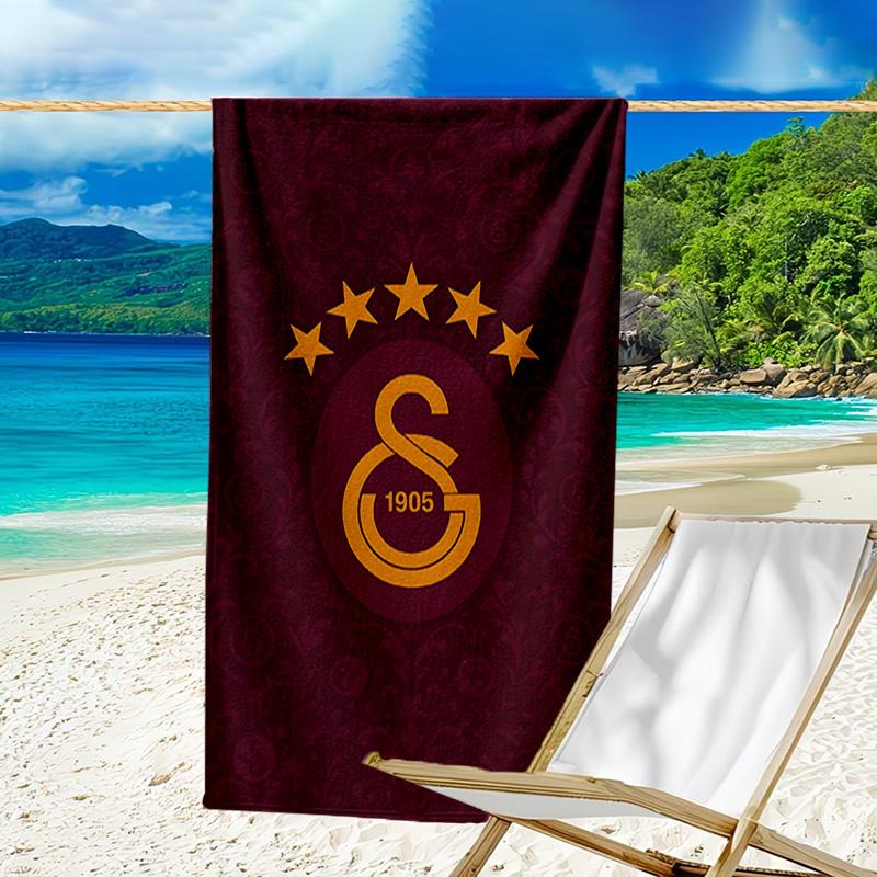 1 Stück Fußballmannschaft (2) Strandtuch, Strand- und Meeresufer-Schwimmbadausstattung, Modisches Muster, Rechteckig, Reiseutensilien