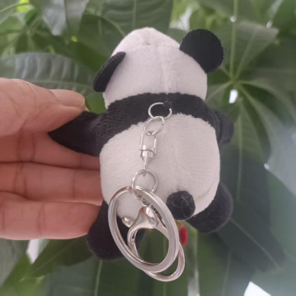 Adorable Panda Plush Keychain Animal for Kids Cute Backpack Accessory with Key Ring Soft Toy Doll Gift