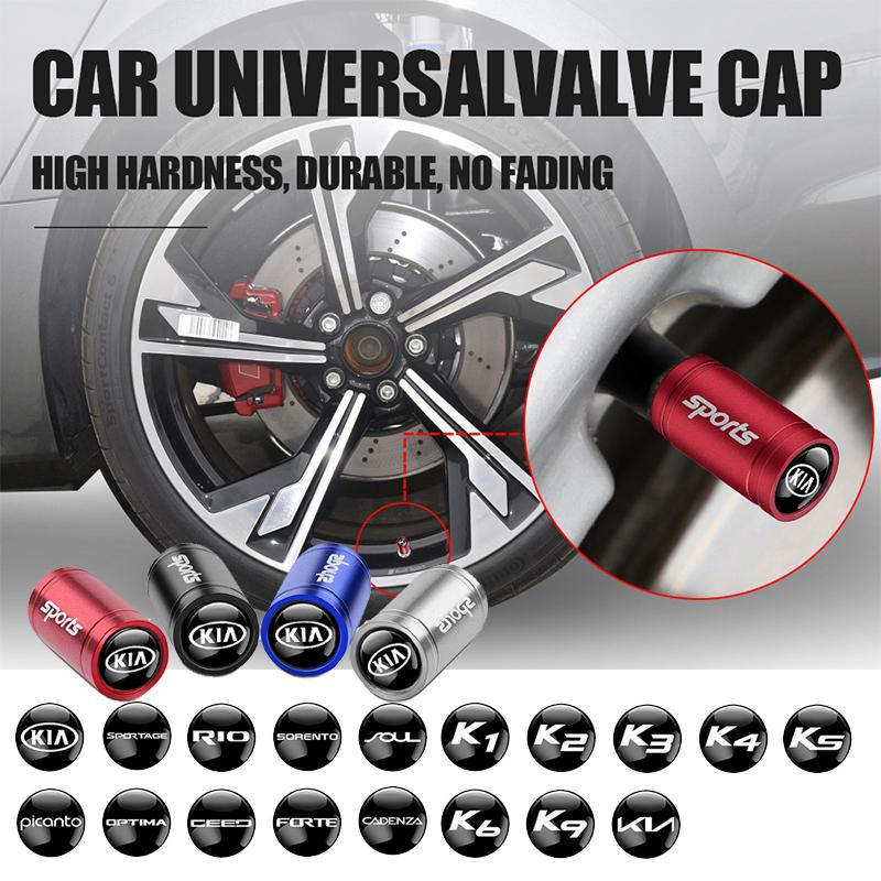 4Pcs Metal Car Sports Badge Wheel Tire Valve Caps Stem Cover For KIA Rio Ceed Sportage Soul Sorento Picanto Optima K K2 K3 K4 K5 Xcpk70