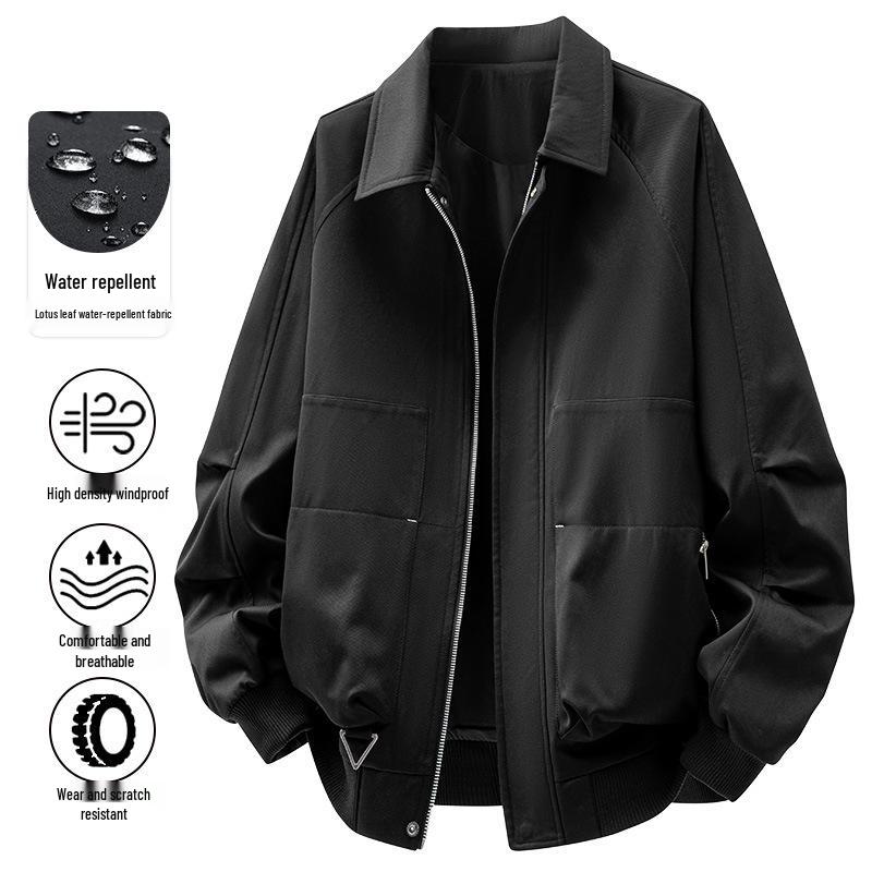 

Men s Plus Size Trendy Waterproof Windproof Jacket L чорний