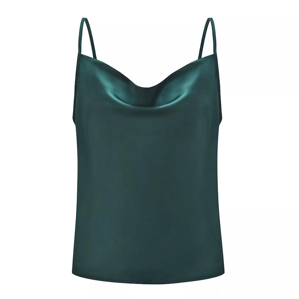 

Жіноча літня сексуальна шифонова блузка на бретелях з V-подібним вирізом, без рукавів, однотонний топ xxl