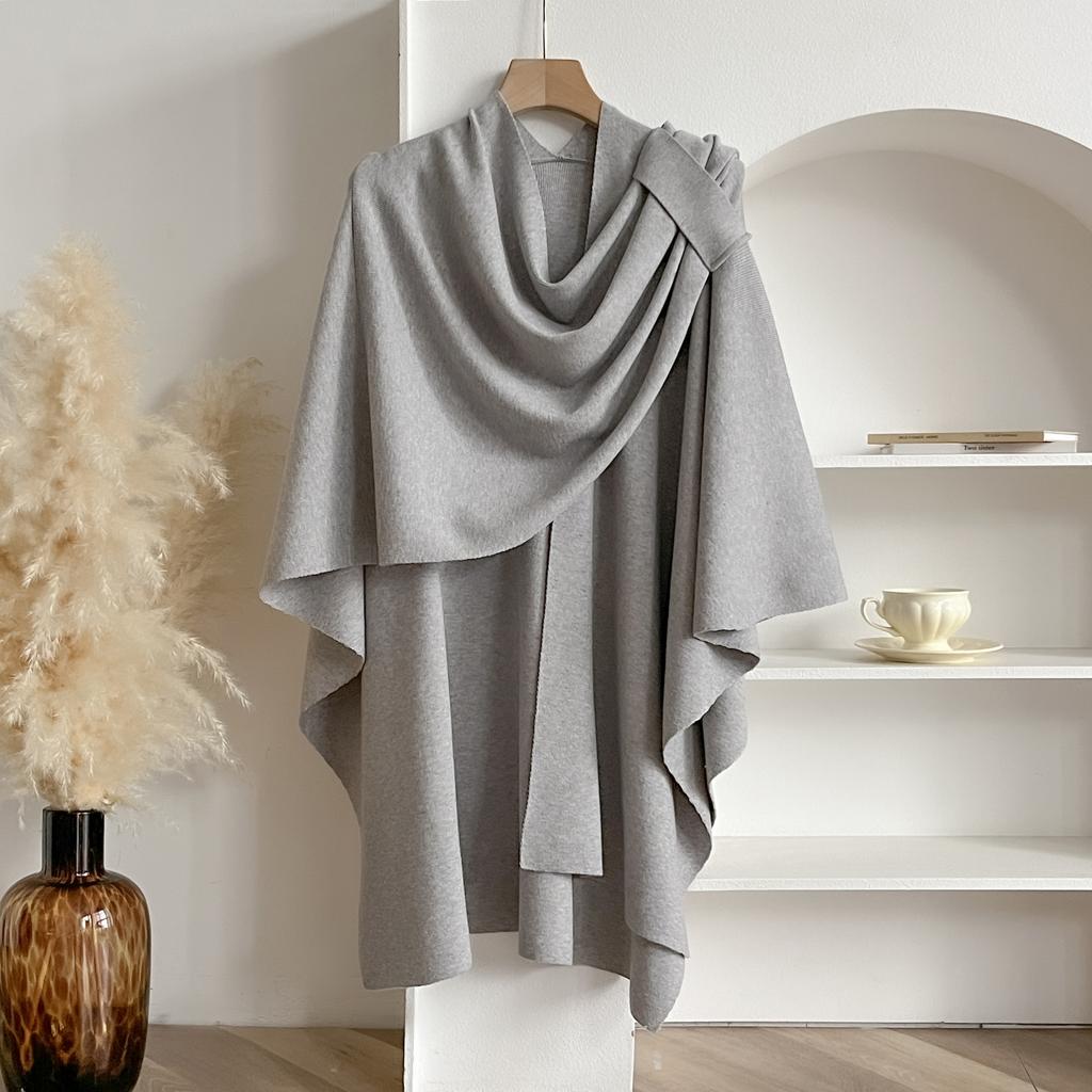 Women Poncho Winter Warm Shawl Double Sided Designer Thickening Blanket Luxury Scarf Female Cloak Cashmere Pashmina Cape Stole