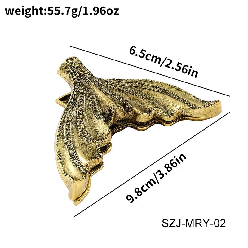 Vintage Mermaid Tail Shape Long Tail Clip Student Stationery Handclip Creative DIY Journal Student Supplies Stationery