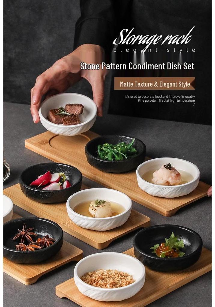 Japanese Ceramic Dipping Dish - Creative Seasoning Plate for Soy Sauce, Vinegar, and Snacks.