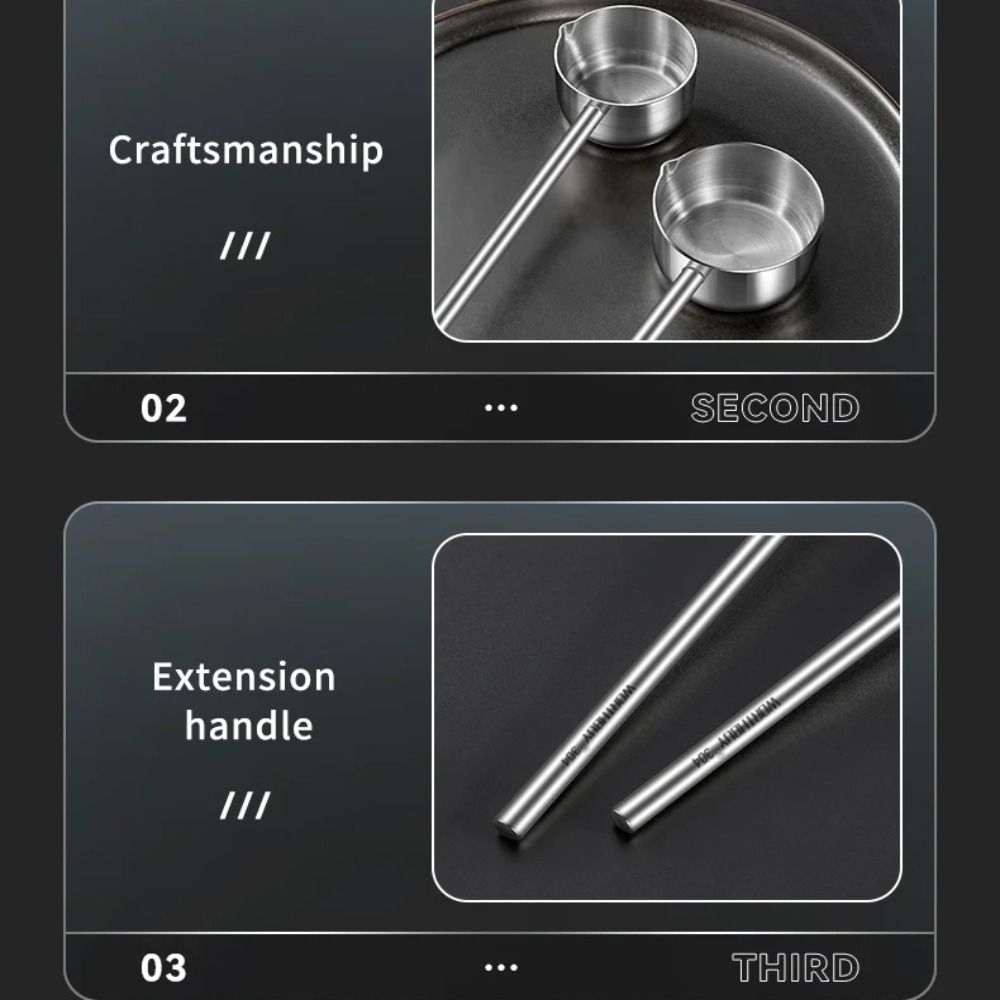 304 Stainless Steel Sauce Seasoning Spoon Multifunctional Soup Spoon Cooking Scoop  Hot Oil Milk