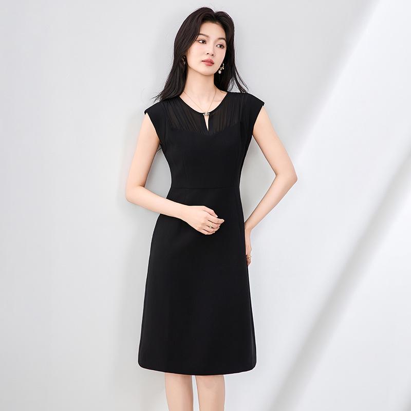 Elegant Sleeveless Chiffon A-line Vest Dress