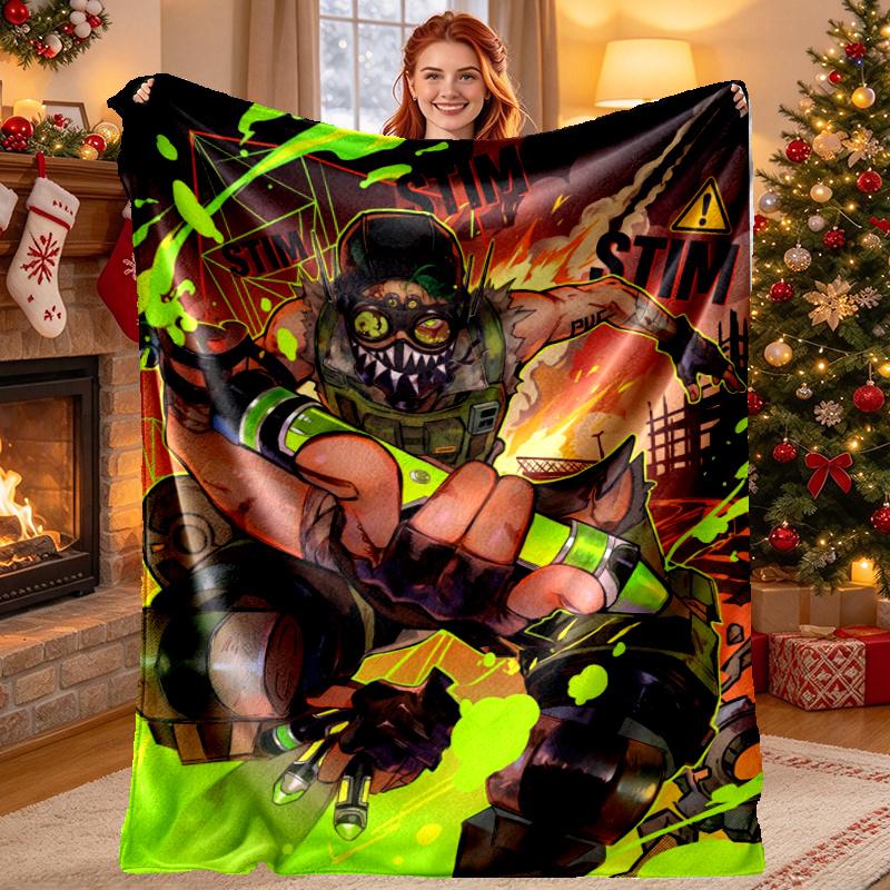 Apex Legends Pattern Blanket for Home Decoration, Bed, Sofa, Car Travel, Camping, Suitable for All Seasons, Birthday Christmas Gift