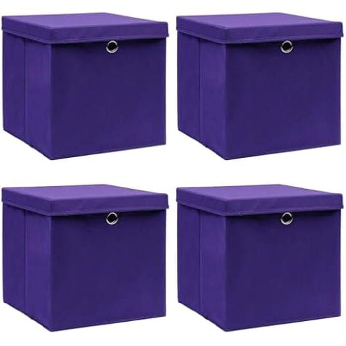 Boîtes de rangement - VIDAXL - 28x28x28 cm - Tissu intissé - Pliables - Violet