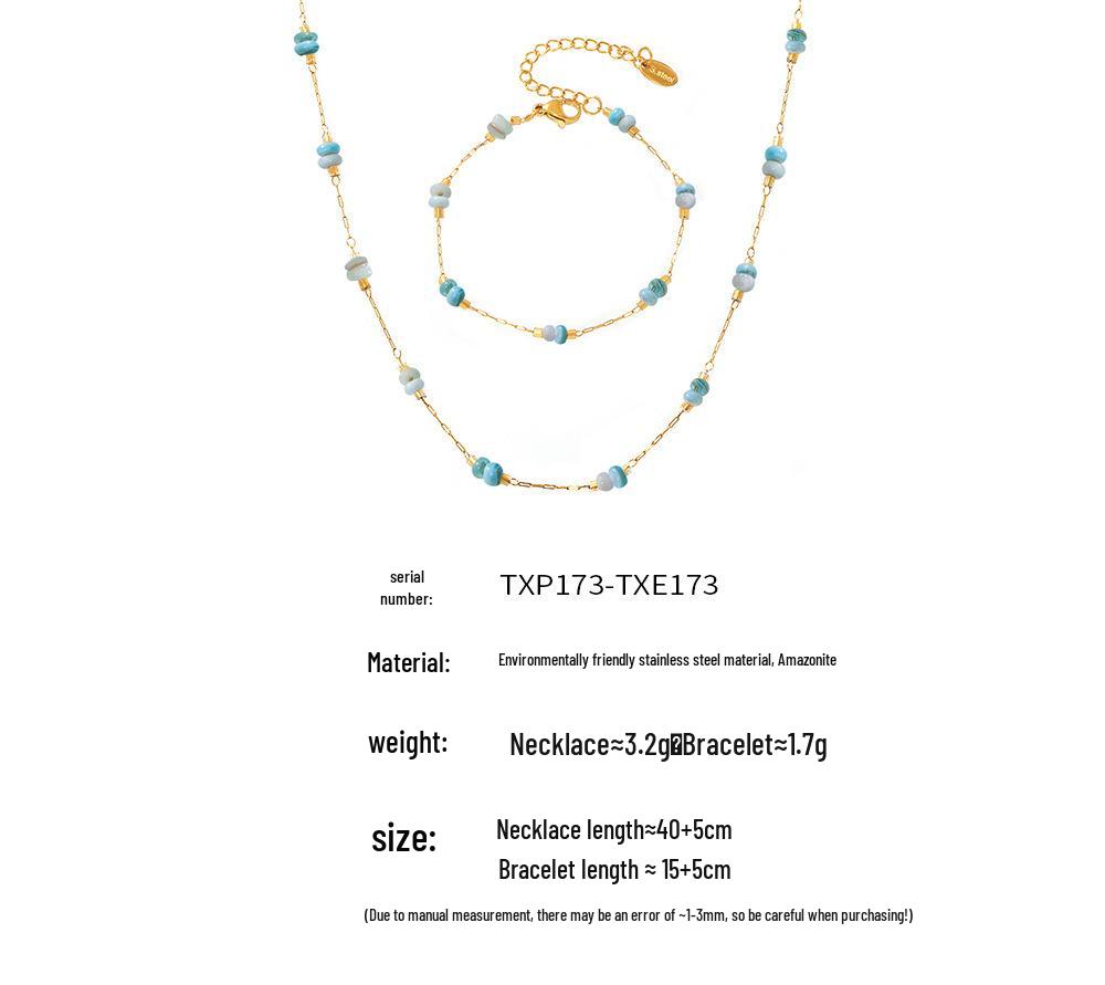 Qiong Yao Tianhe Stone Layered Clavicle Necklace: Light Luxury Double-Layer Stainless Steel Blade Chain for Women
