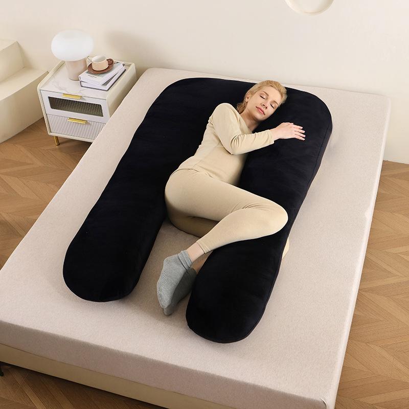 Подушка для беременных Многофункциональная подушка для сна на боку Хлопковая Съемная Моющаяся U-образная подушка для сна и поддержки 70 x 130cm