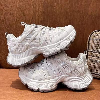 2025 New Summer Platform Dad Shoes Women's Shoes Versatile Popular Mesh Breathable Casual Sports Net Shoes Single Shoes