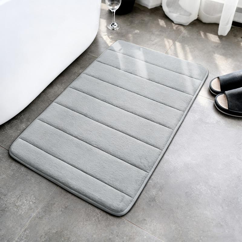 Set Of 2 NonSlip Bath Mats Quick Dry Rugs Polyester Carpet Easy To Clean Bathmat Machine Washable