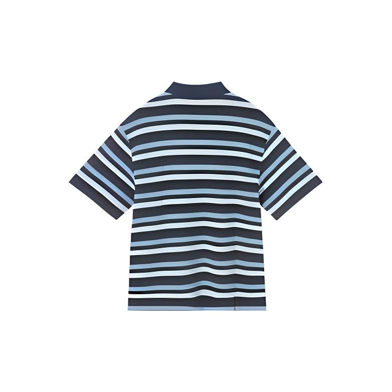 Puma Downtown 180 Loose Fit Color Block Striped Polo Shirt Men Tops Navy-Blue 630119-14