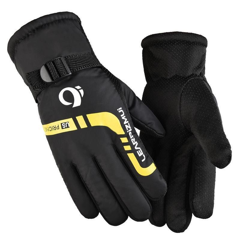 Men's ski gloves warm waterproof all-finger gloves piled thickened outdoor cold protection