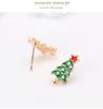 Christmas Tree Ear Studs Fashionable Lady Alloy Earrings Crystal Inlaid Jewelry Ornaments