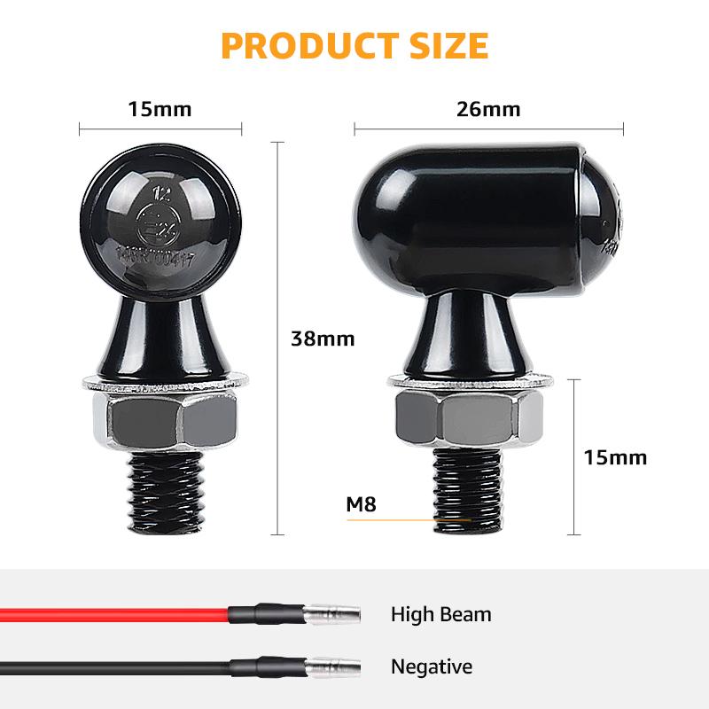 12V Motorcycle LED Turn Signal Light Mini Metal Turn Signal Indicator Lights Motorcyle Amber Flasher Lamp For Bobber Cafe Racer