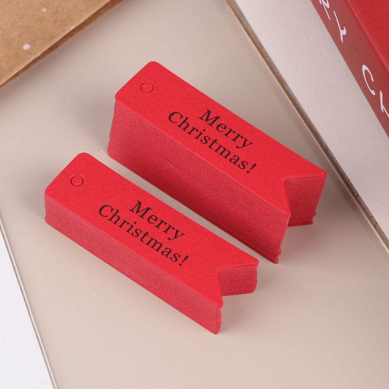 100 Etichette Regalo di Natale Etichette per Regali Festivi con Design Scritta Merry Christmas Etichette Decorative da Appendere