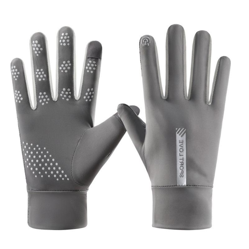 Summer women's sunscreen gloves women's spring UV protection thin short ice silk cool outdoor sunscreen breathable