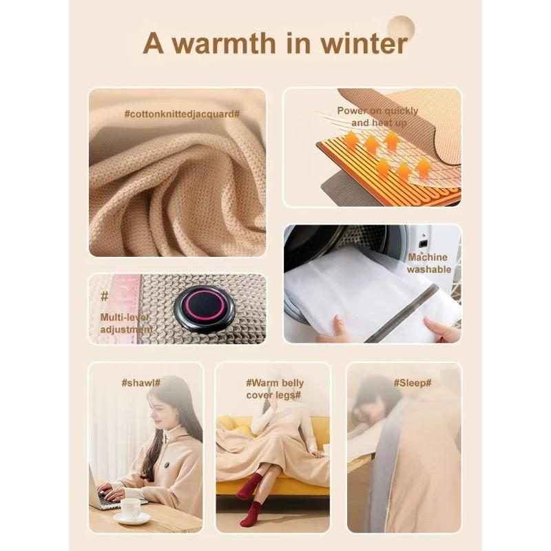 Graphene Heating Warming Blanket Blanket Warming Blanket Heating Shawl USB Washable Leg Cover Shawl Electric Blanket No Power