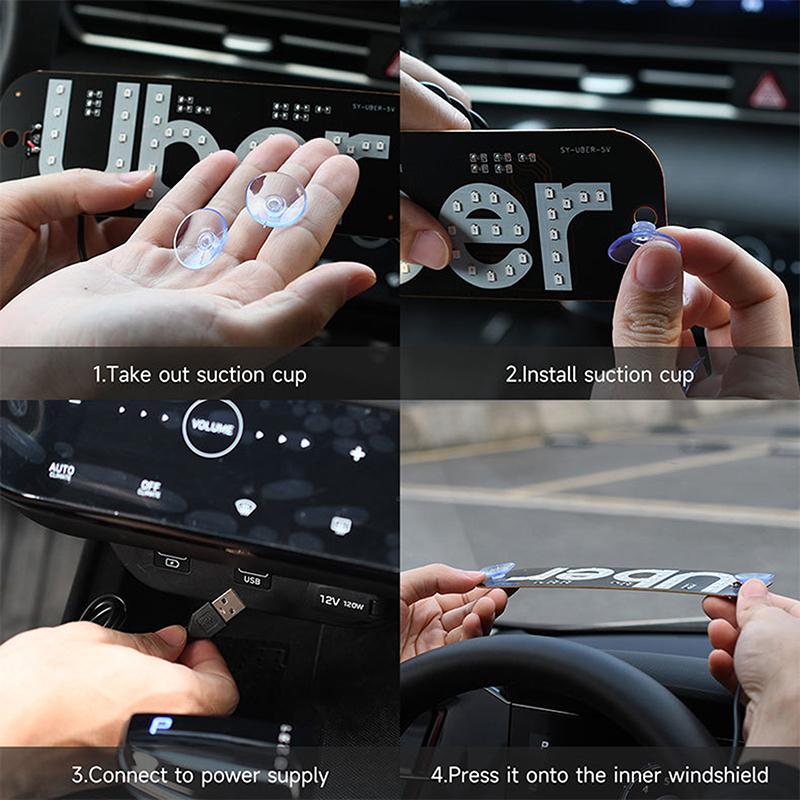 Led Signal Light Taxi Signal Lamp For Lyft Logo Light Usb Led Cab Panel Indicator Lights Signal Lamp Auto Decoration Lamp