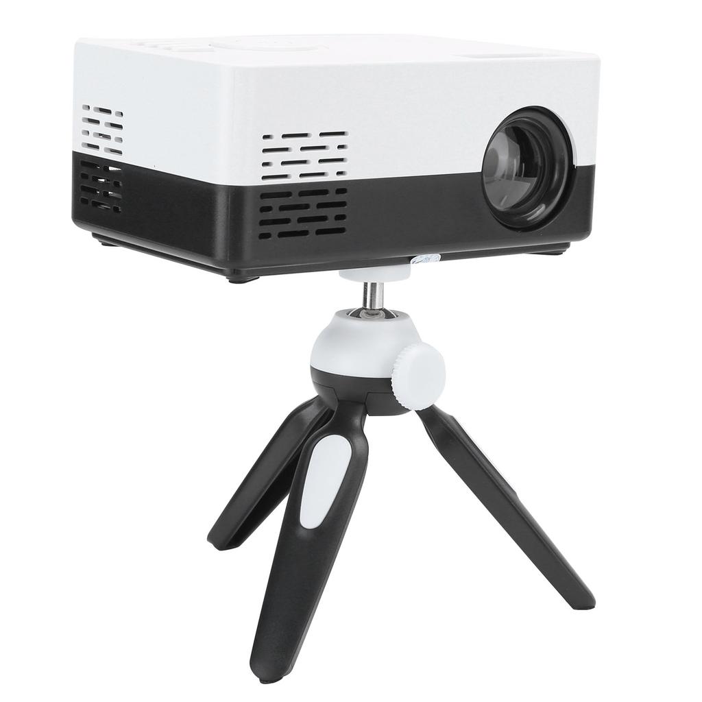 Mini Portable Projector LED Home Theater Video Media Player Projector with Rack 100‑240V Black