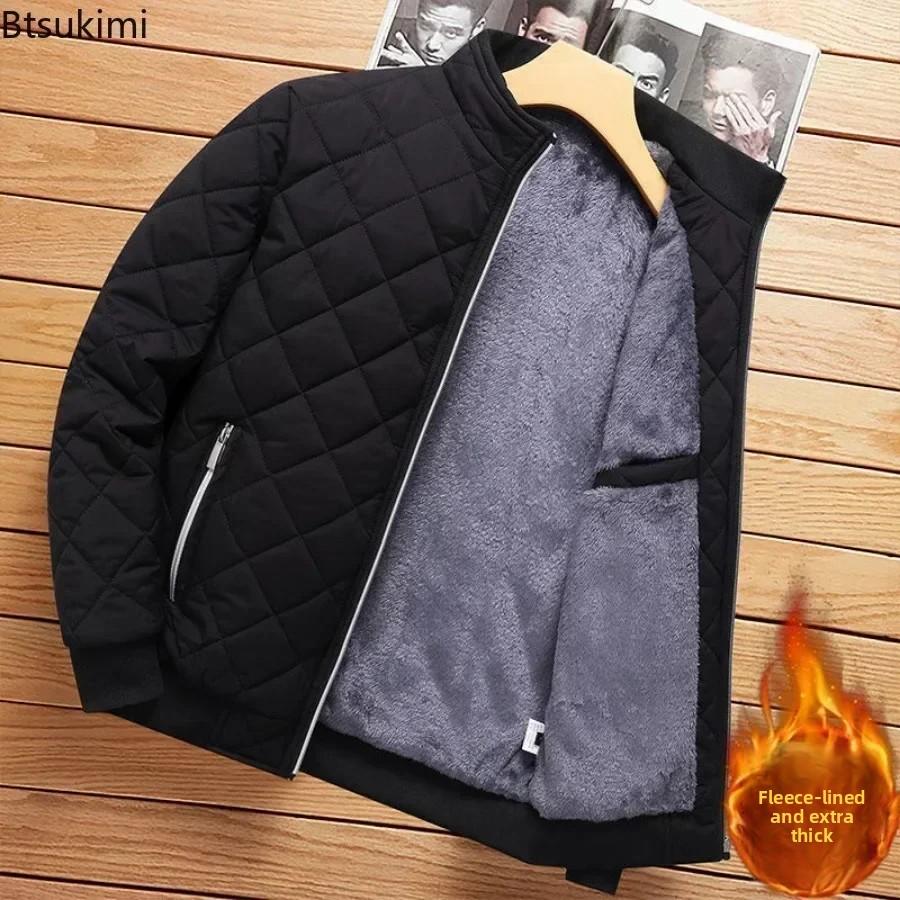 Men's Thick Warm Bomber Jacket Coats Autumn Winter Fleece Lined Casual Jacket for Men Slim Fit Winter Clothing Parkas 5XL