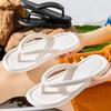 Fashion Lightweight Flat Heel Beach Slides Soft Sole Platform Flip Flops Non Slip Slippers for Women EVA Thick Sole Clip Toe Home Shoes
