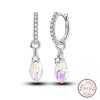 New 925 Sterling Silver Hope Rainbow Flower Earrings For Women Sparkling Colored Zircon Star Koi Earrings Fashion Party Jewelry