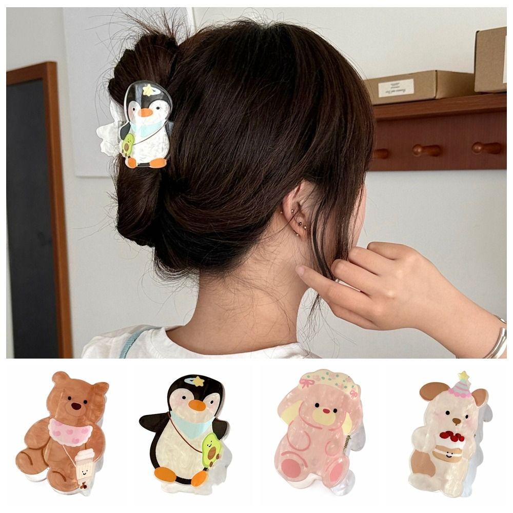 

Dog Cartoon Shark Clip Bear Animal Shark Clip Cute Acrylic Hair Claw Girl рожевий