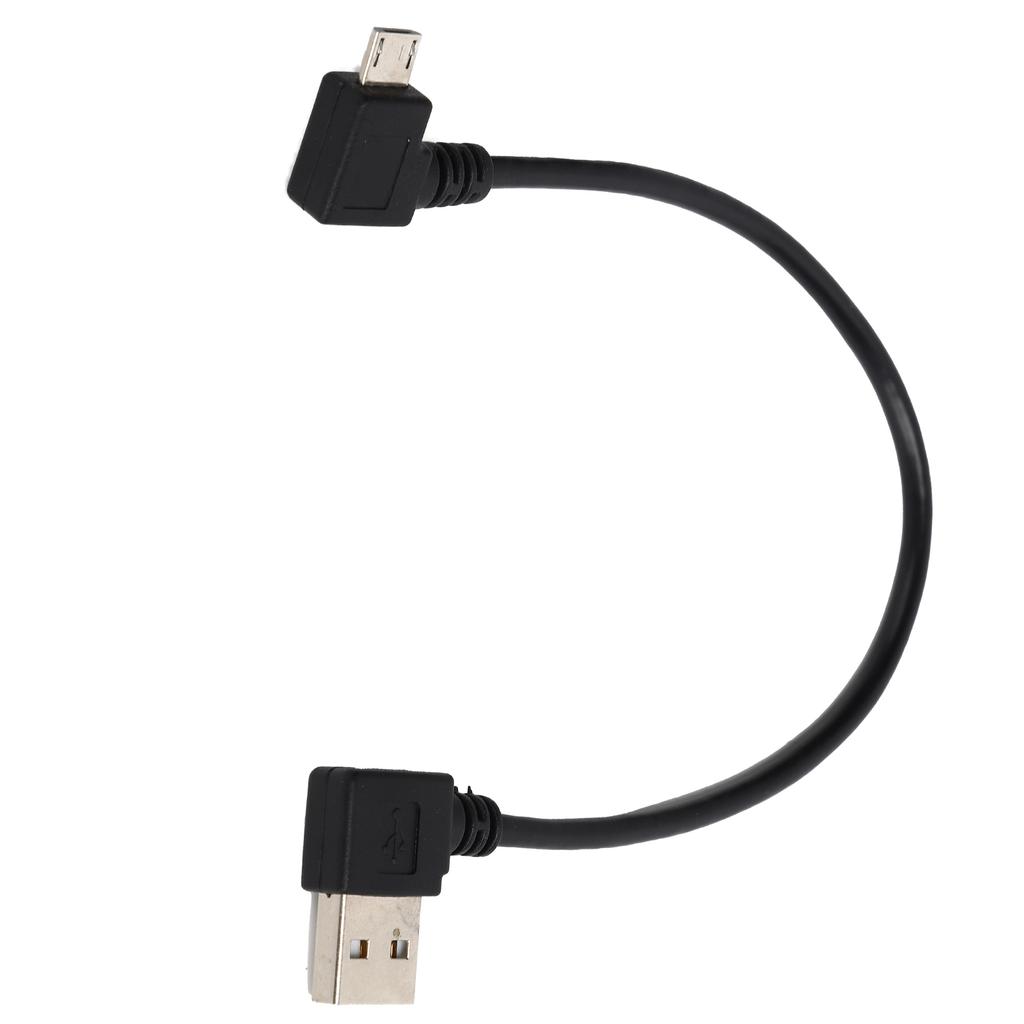 USBA To Micro USB Male Data Cable Right Angle Connection Adapter Cable 24cm Black