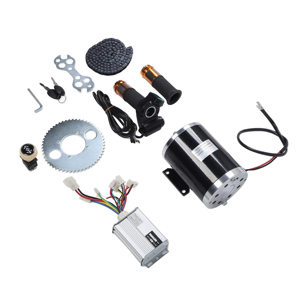 Kit Motor com Controlador Aceleradores de Punho Roda Dentada Corrente 36V 1000W Motor DC Escovado para Go Kart Motocicleta Off Road
