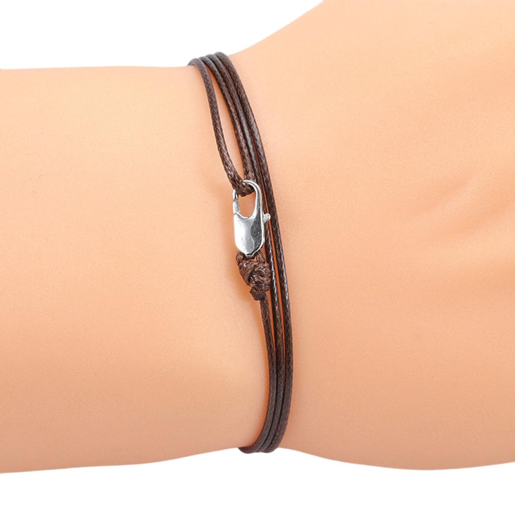 Adjustable Braided Waxed Cord Bracelet Vintage Inspired Design With Copper Clasp Jewelry For Women Men Daily Wear