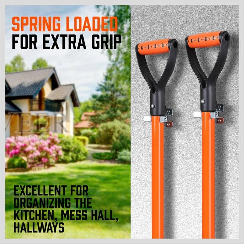 10 Pack Shovel Holder Wall Mount Outdoor - Garden Yard Tool Organizer for Garage - Shed Organizers and Storage Hooks
